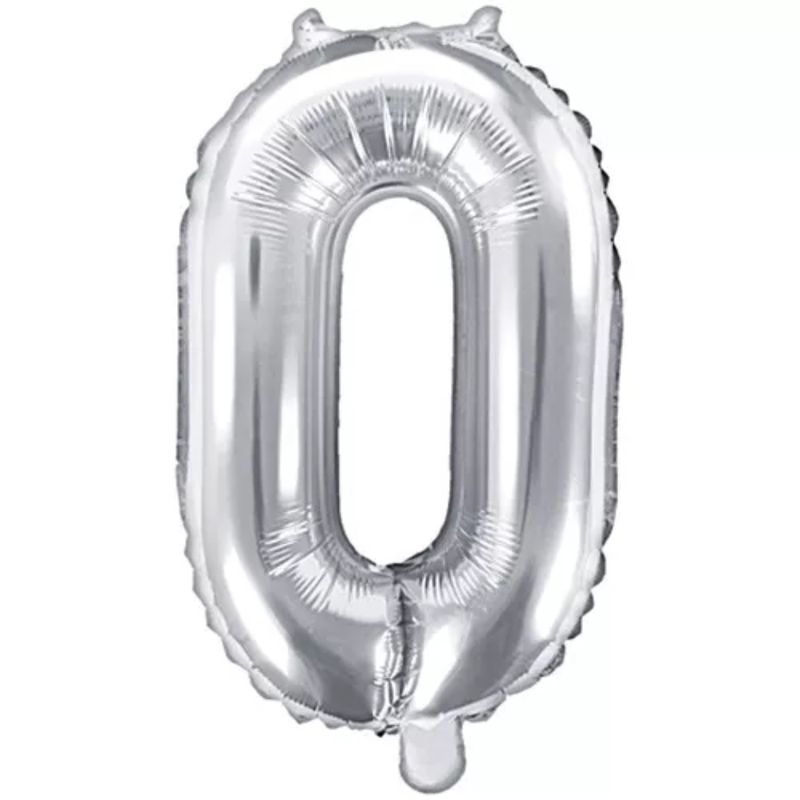 OEM - Globo Numero Metalizado 16 Pulgadas # 0 Plateado