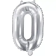 OEM - Globo Numero Metalizado 16 Pulgadas # 0 Plateado