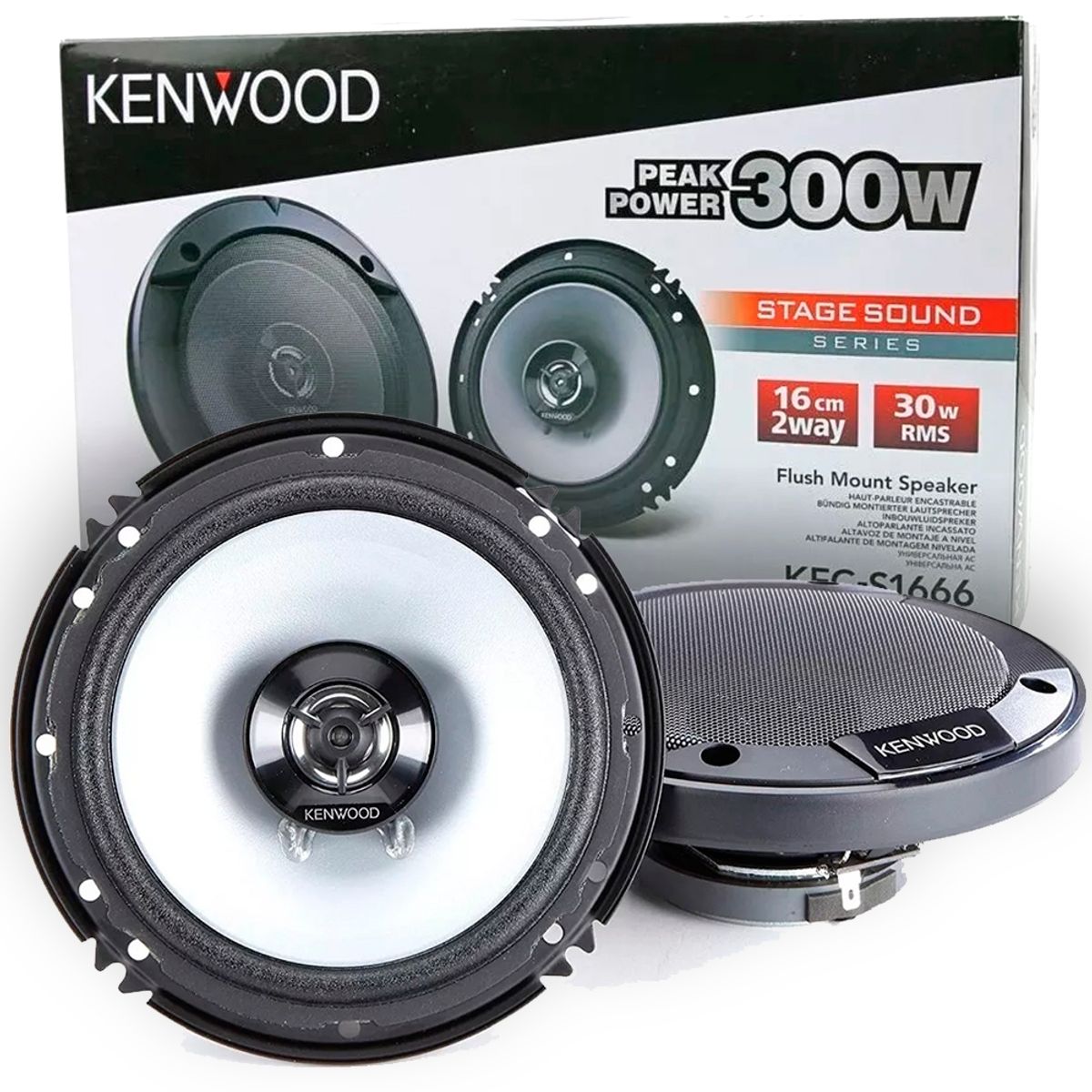GENERICO - Parlantes Kenwood 300w 16cms 2 Vias