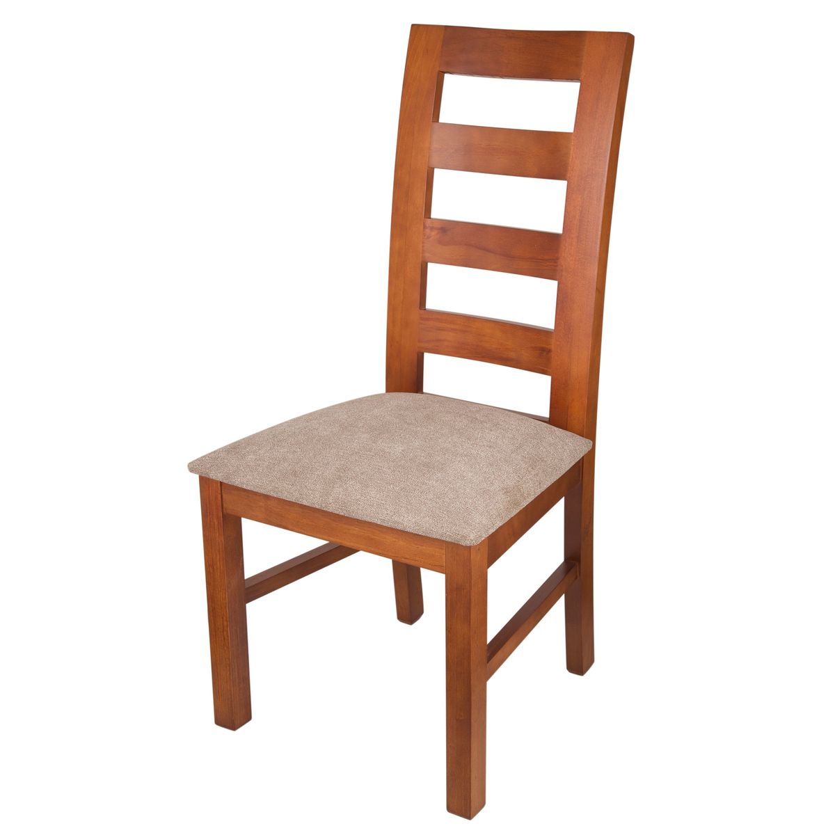 ARTHOME - PACK 10 SILLAS AMELIA MADERA COLOR MIEL TAPIZ CAFE JASPEADO