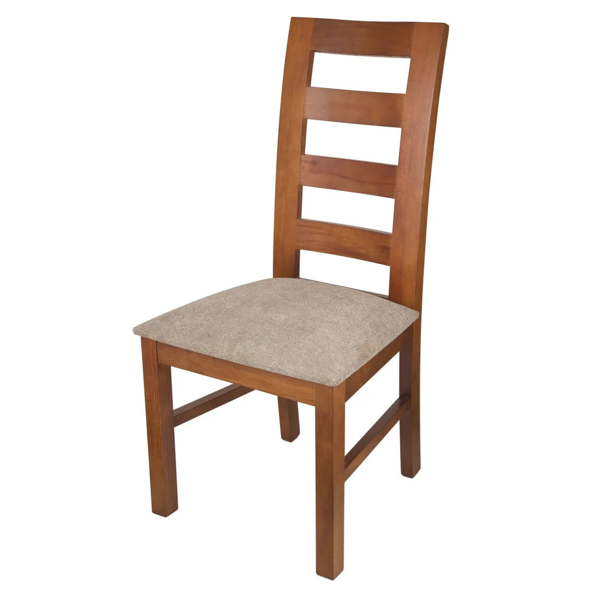 ARTHOME - PACK 2 SILLAS AMELIA MADERA COLOR MIEL TAPIZ CAFE JASPEADO