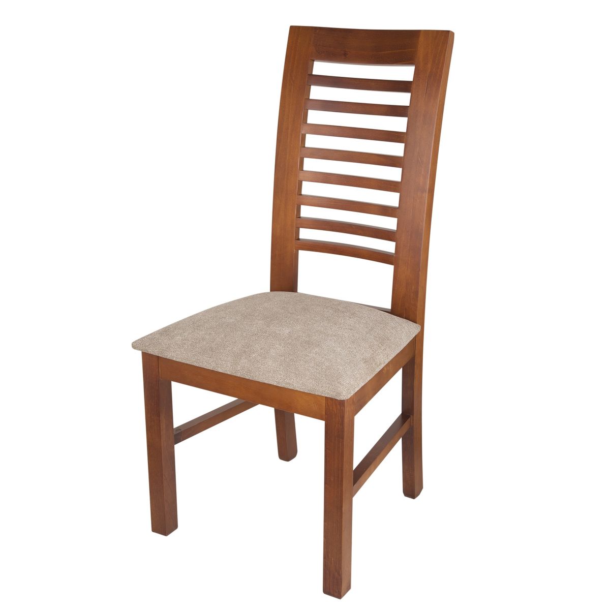 ARTHOME - PACK 6 SILLAS LUCIANA MADERA COLOR MIEL TAPIZ CAFE JASPEADO