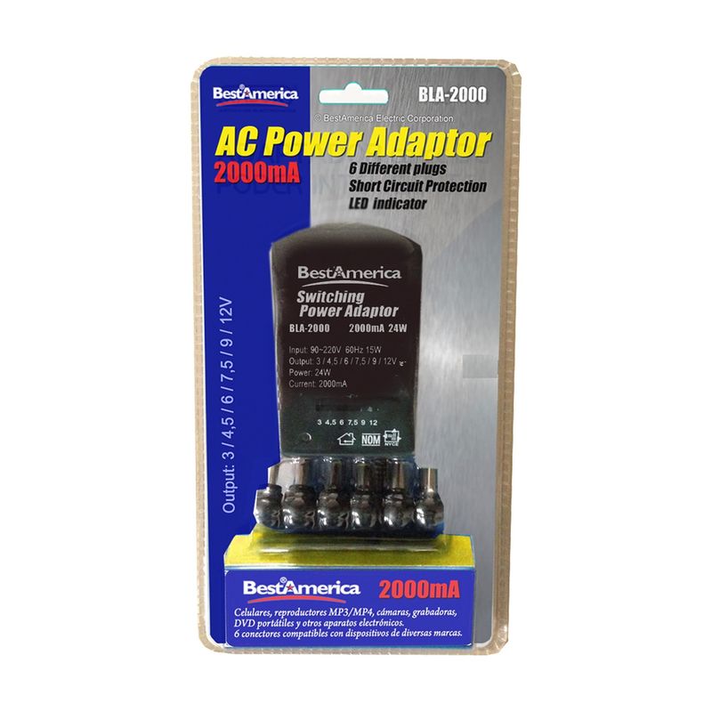 GENERICO - FUENTE DE PODER ADAPTADOR AC 6 PLUG Best America BLA-2000
