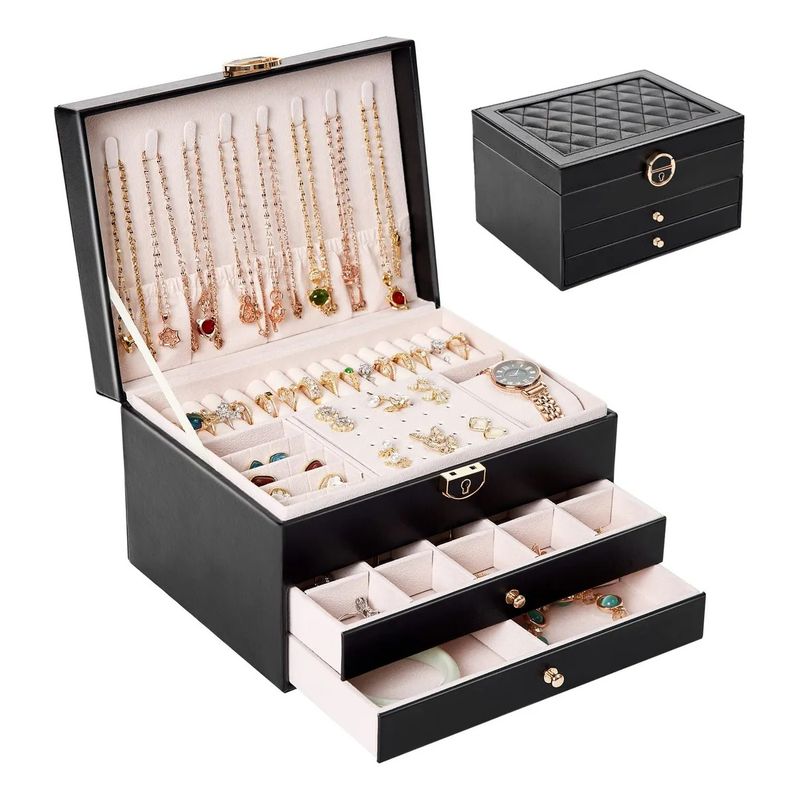 EVERSO - Organizador Joyas Estuche Joyero Portátil Viajero Exhibidor