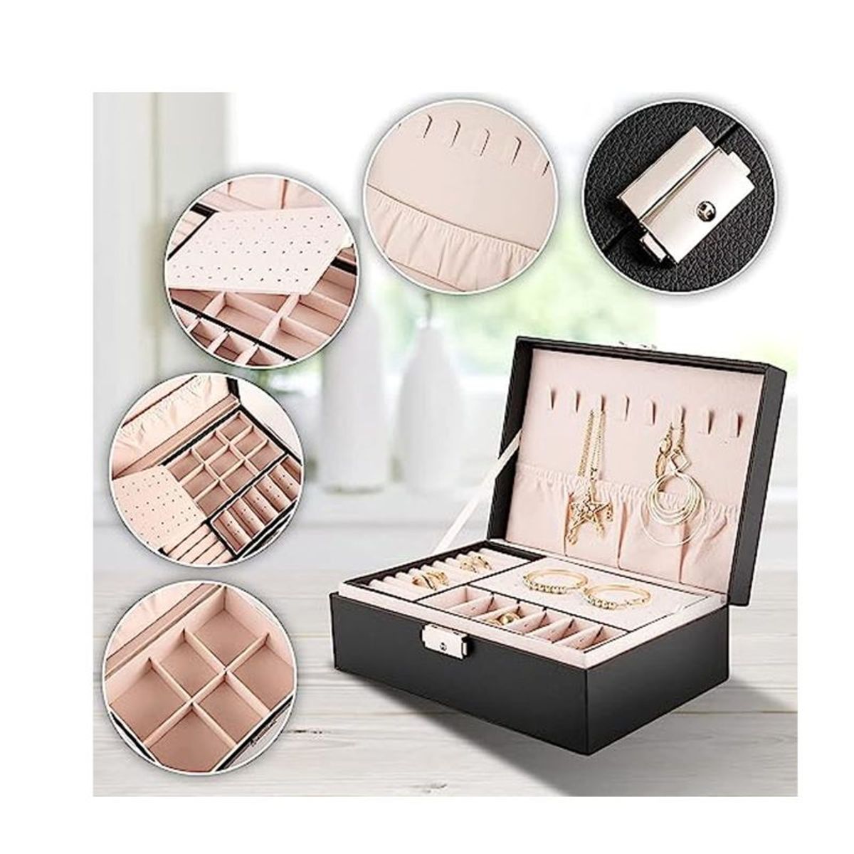 EVERSO - Organizador Joyas Estuche Joyero Portátil Viajero Exhibidor