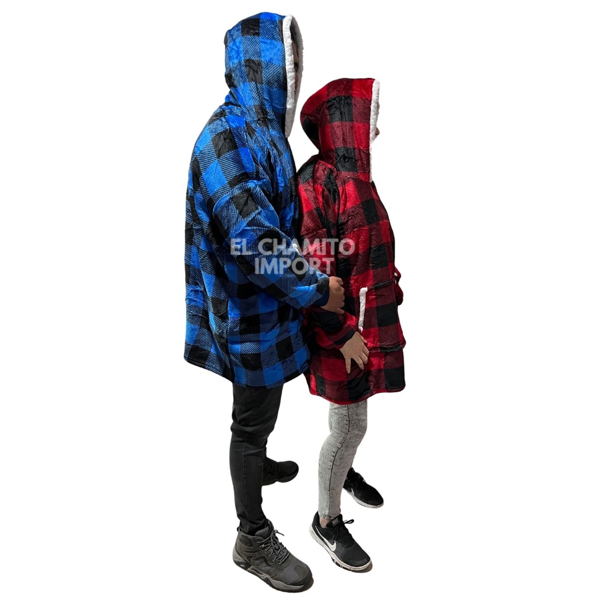 GENERICO - Maxi Poleron Sherpa frazada Cuadrille