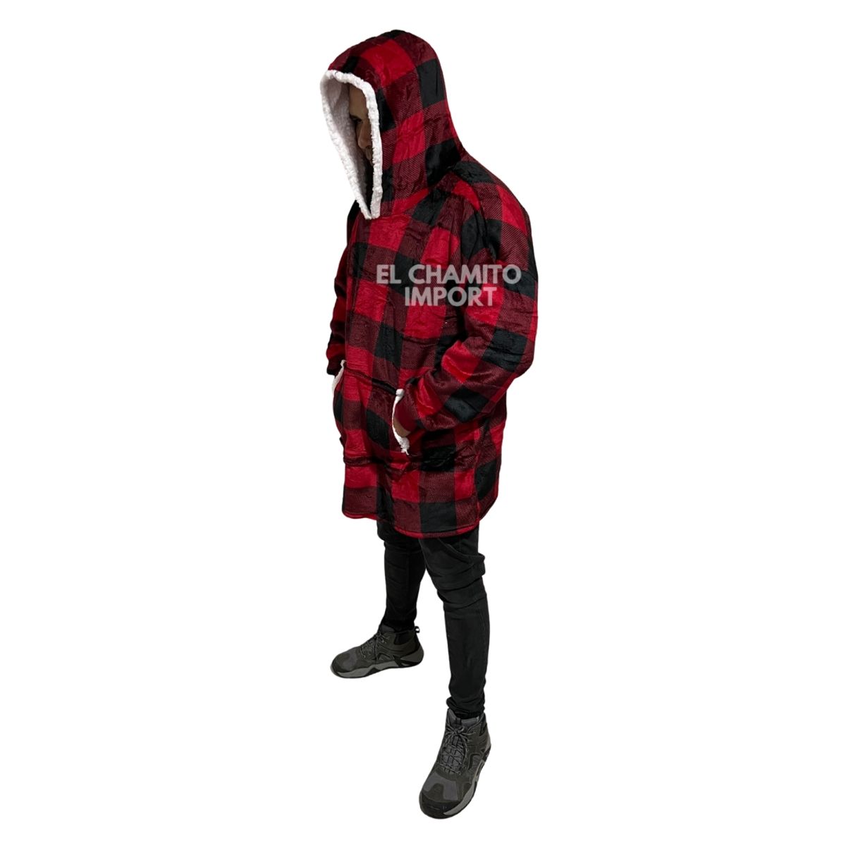 GENERICO - Maxi Poleron Sherpa frazada Cuadrille