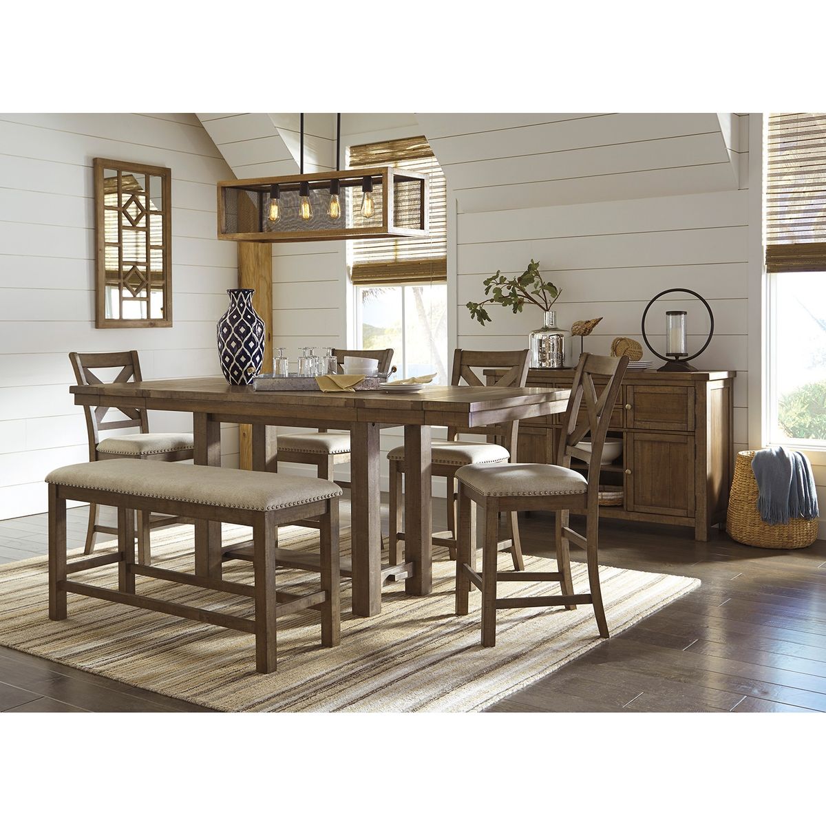 ASHLEY - Mesa comedor alta Moriville extensible