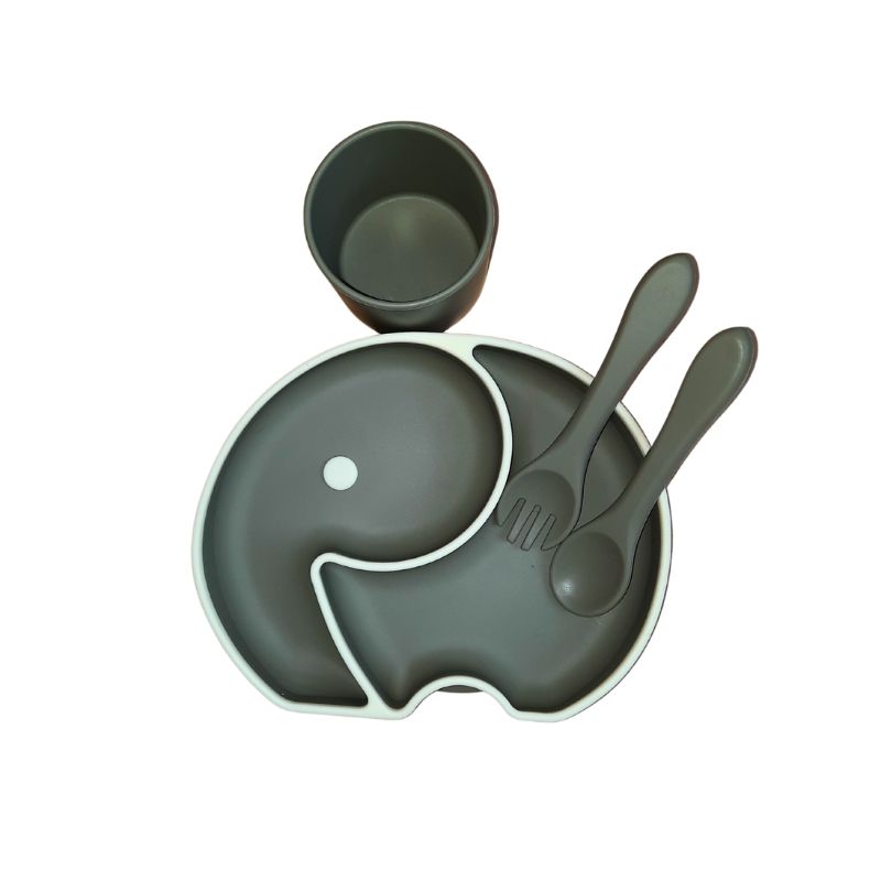 GENERICO - Set alimentación 4 piezas silicona libre de bpa- verde