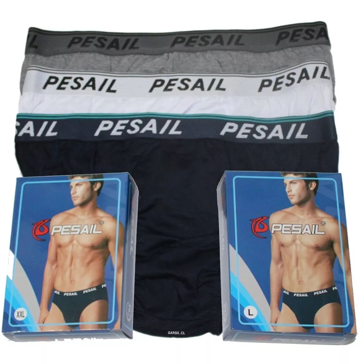 GARSIL - x3 Slip Calzoncillo De Algodon Para Hombre Con Pretina