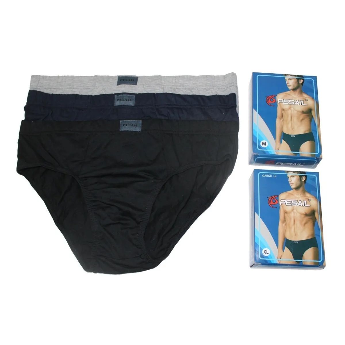 GARSIL - 3 Slip Calzoncillos de Algodon Para Hombre.