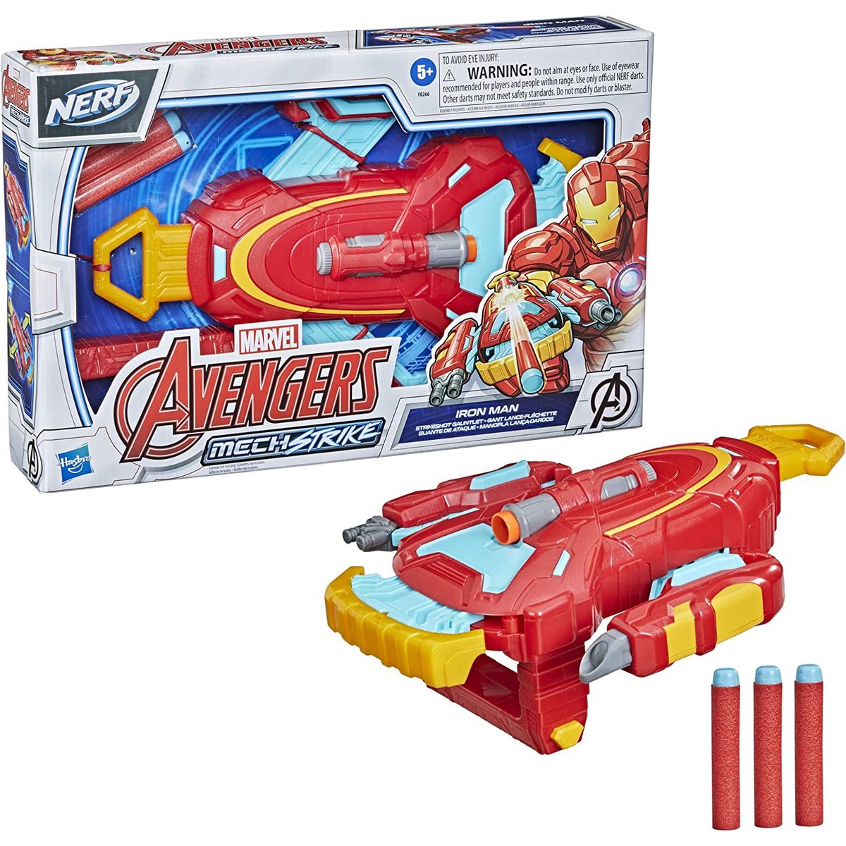 GENERICO - Nerf Guante Iron Man Ataque con 3 Dardos Pistola Marvel