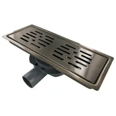 GENERICO - PILETA AC INOX BRONCE ANTIGUO RECTANGULAR 12X30 TRAMPA PVC 40MM