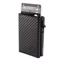 HARDLEY - Billetera Hombre Tarjetero Pop-up Bloqueo Rfid - Negro