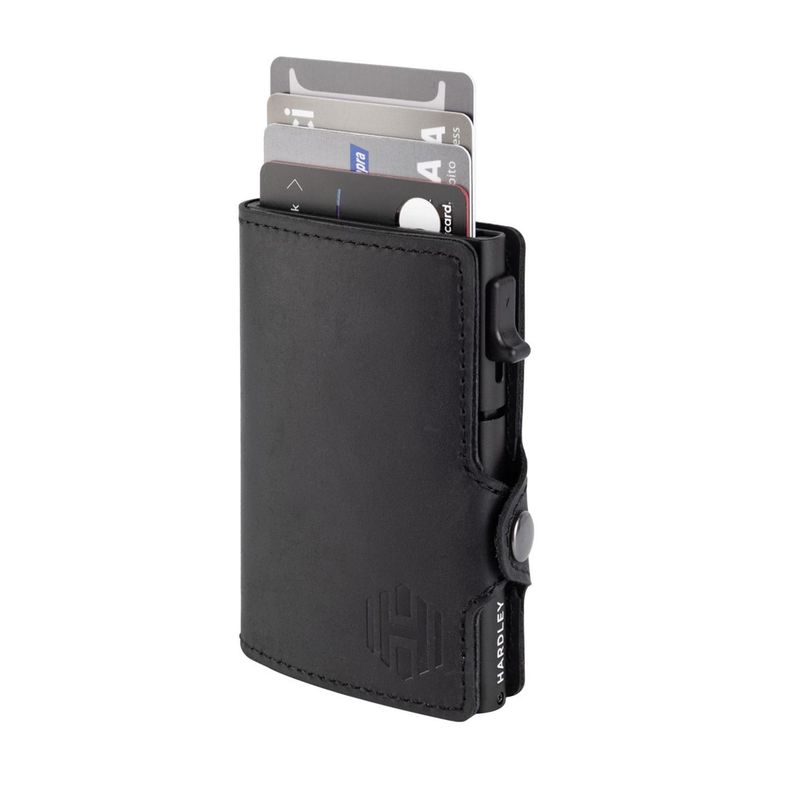 HARDLEY - Billetera Hombre De Cuero Hardley Tarjetero Bloqueo Rfid - Negro