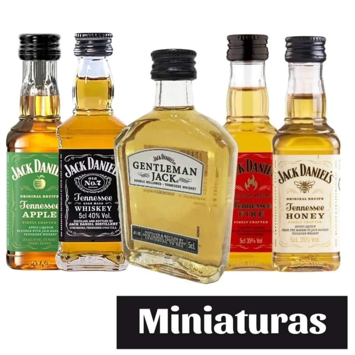 JACK DANIELS - 5 Miniaturas Whisky Jack Daniels 50 ml sueltas Sin caja!