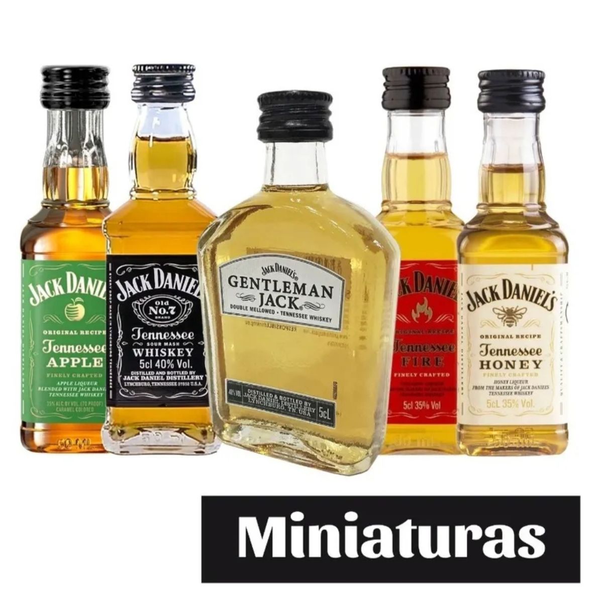 JACK DANIELS - 5 Miniaturas Whisky Jack Daniels 50 ml sueltas Sin caja!