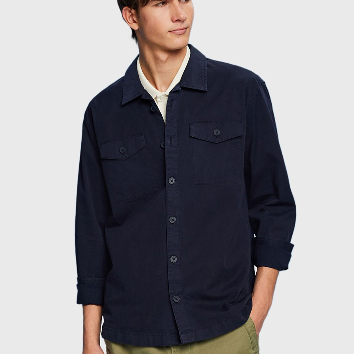 ESPRIT - Camisa De Algodón Con Bolsillos Hombre Esprit ESPRIT