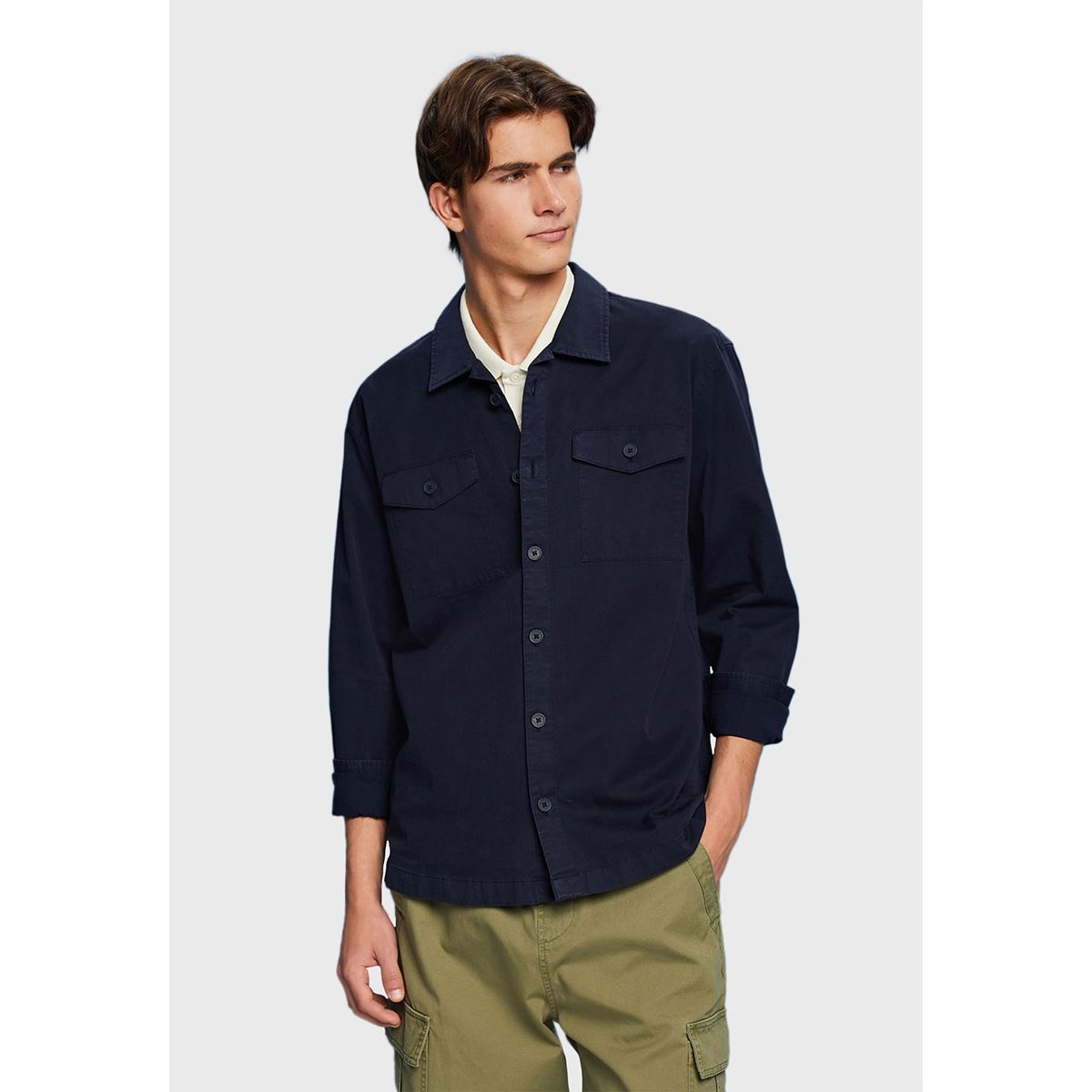 ESPRIT - Camisa De Algodón Con Bolsillos Hombre Esprit ESPRIT