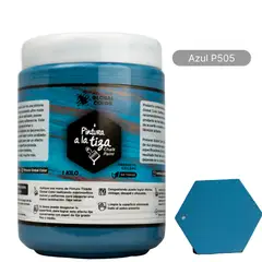 PINTURAS GLOBAL COLOR - Pintura a La Tiza, Vintage, Global Color, 1,0 Kg, Azul P505