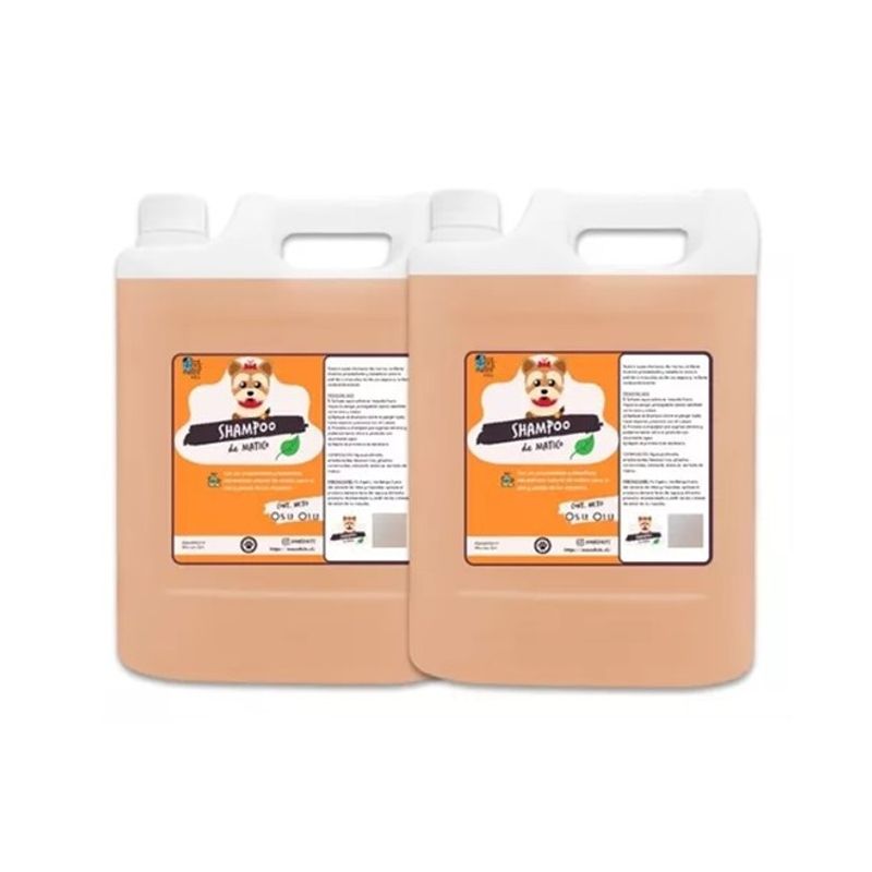 MASCOKITS - Pack 2 Shampoo De Matico Orgánico 5 Lts Para Perros Mascotas