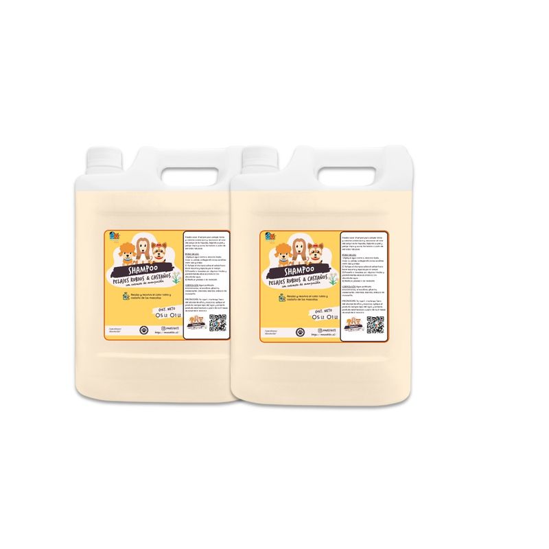 MASCOKITS - Pack 2 Shampoo Pelaje Rubio & Castaño Manzanilla 5lt Perros