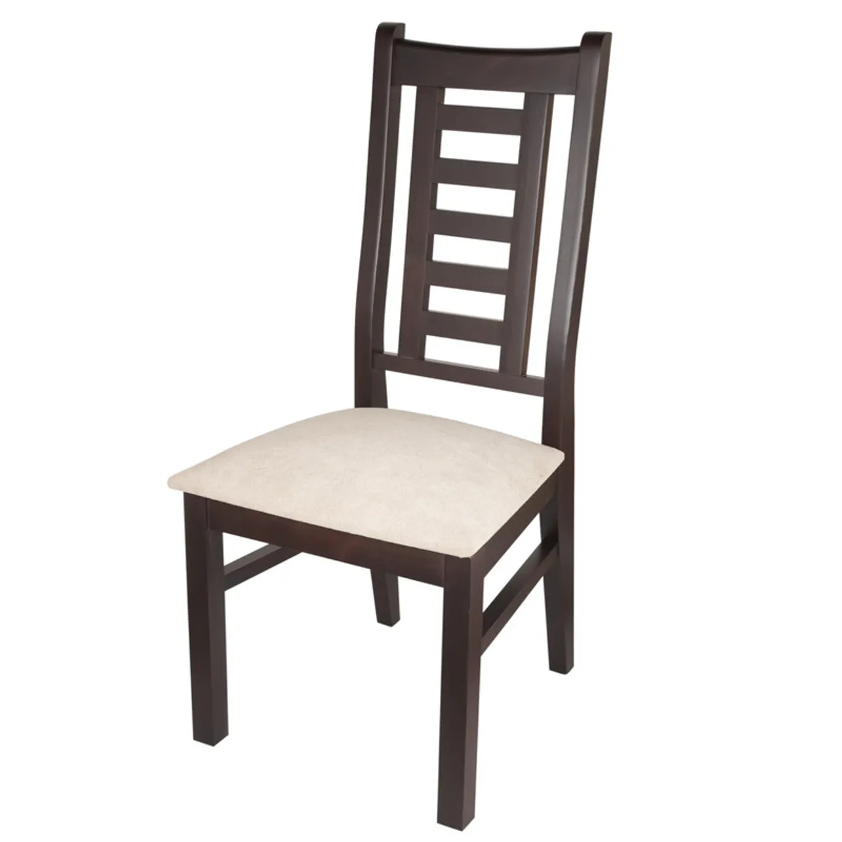 ARTHOME - PACK 8 SILLAS PASCAL MADERA COLOR CHOCOLATE TAPIZ BEIGE JASPEADO