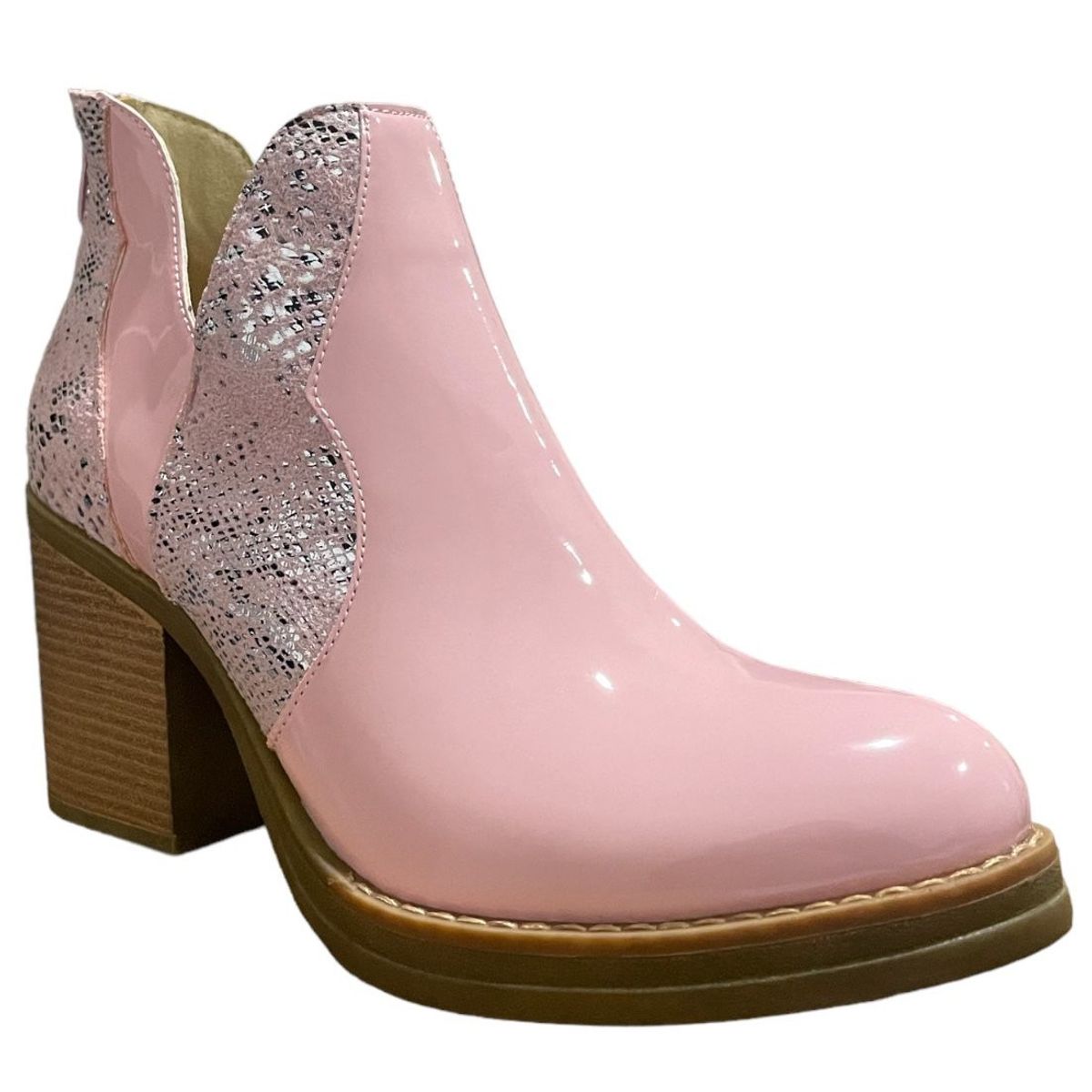 DINASTELLA - Botines de taco alto Rosados para Mujer Casuales Danicolle