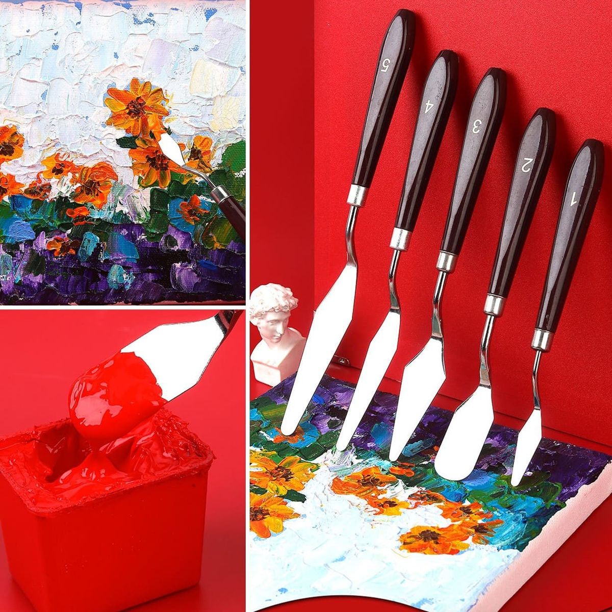 GENERICO - 14 Espátula Pintura Óleo Acrílico Pintar Artesanía Arte