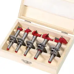 GENERICO - 5 Brocas Forstner Profundidad Ajustable Bisagra Madera