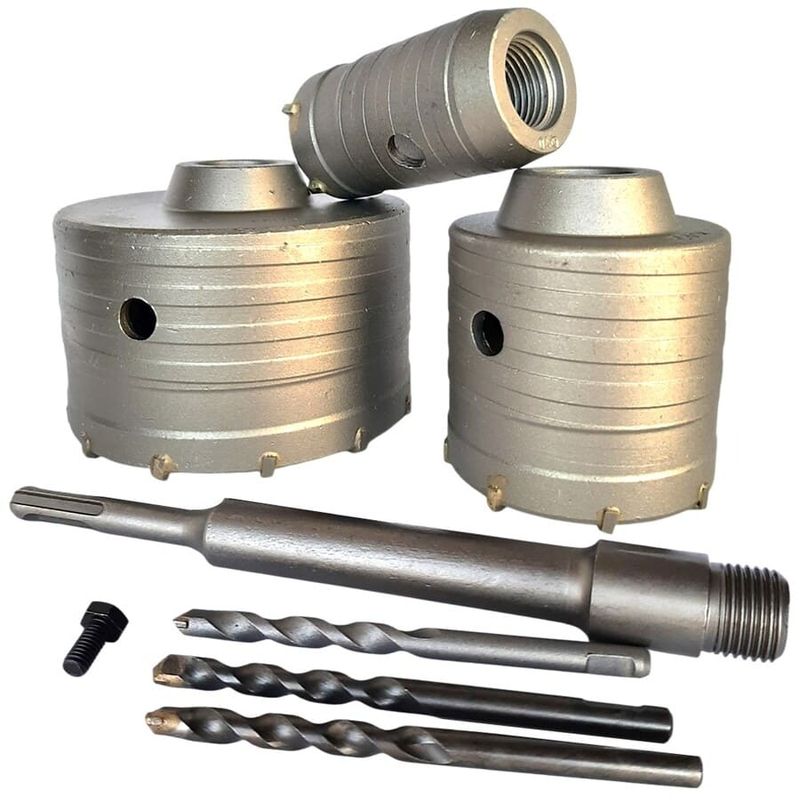 GENERICO - Set 3 Broca Copa Diamantada Concreto Hormigón 40 65 100