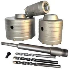GENERICO - Set 3 Broca Copa Diamantada Concreto Hormigón 40 65 100