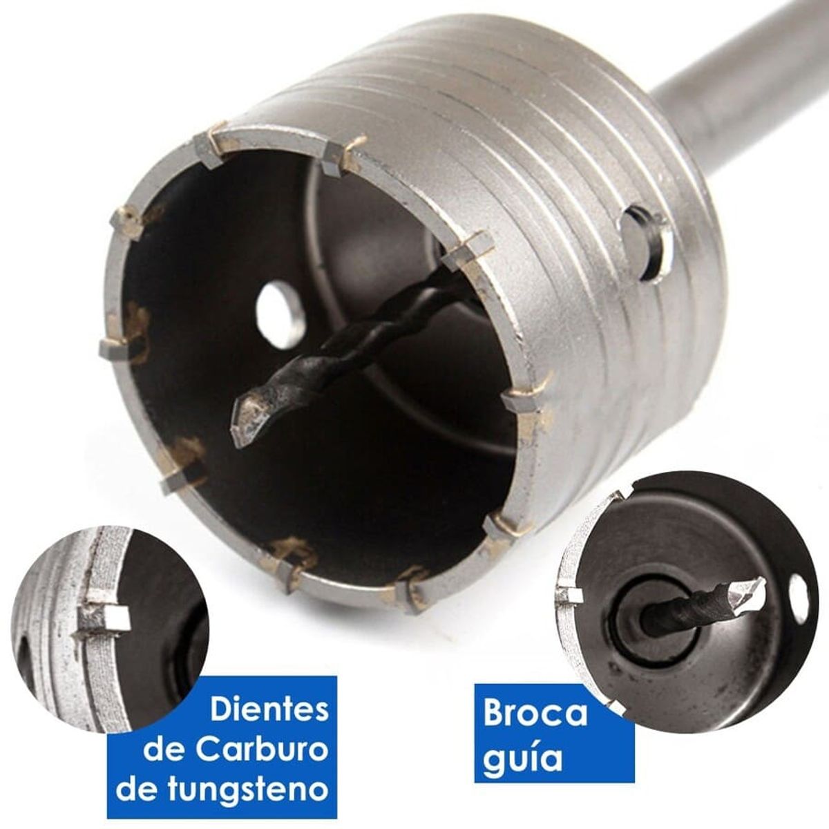 GENERICO - Set 3 Broca Copa Diamantada Concreto Hormigón 40 65 100