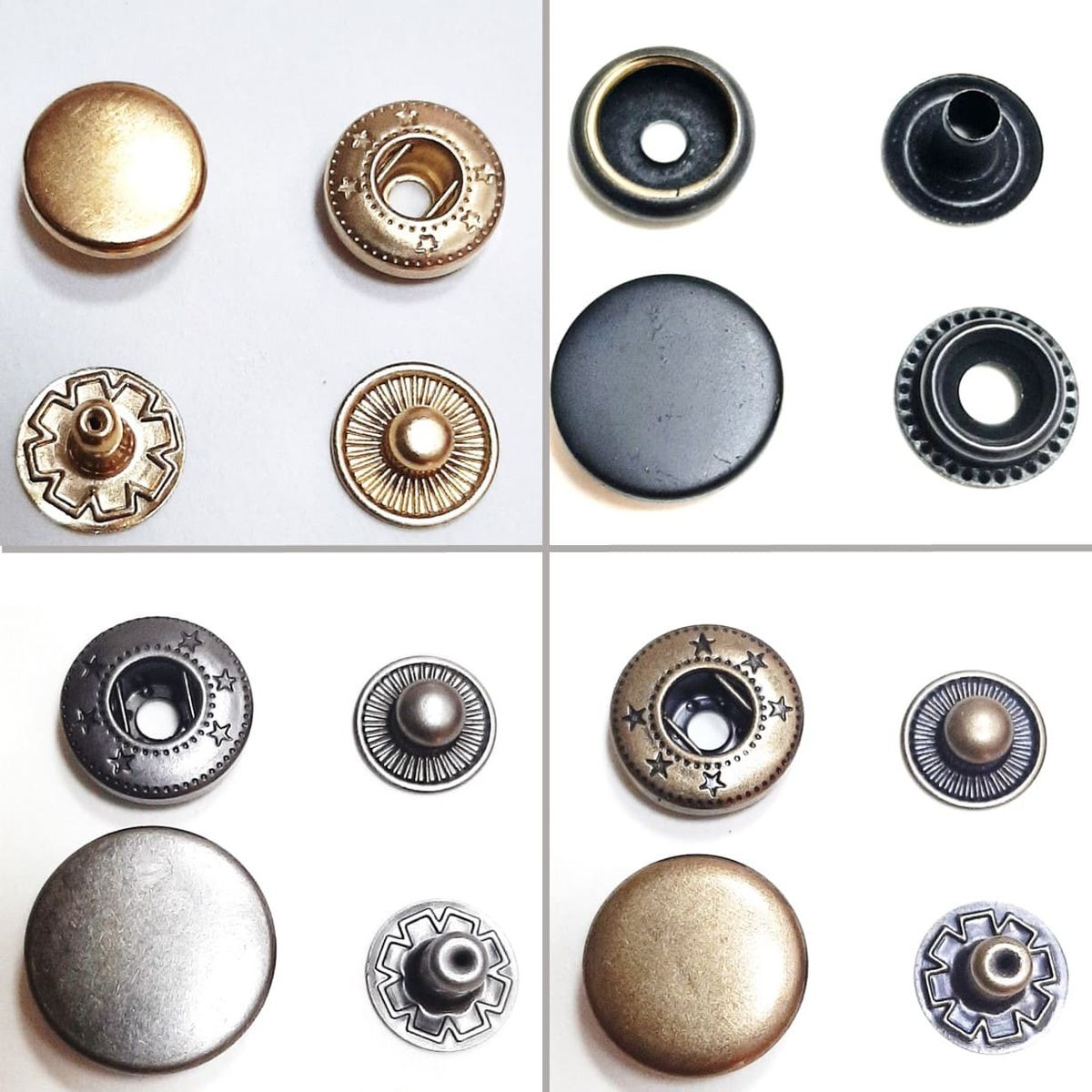 GENERICO - 100 Botón Metal Broche Remache Presión Snap 10mm A 17mm