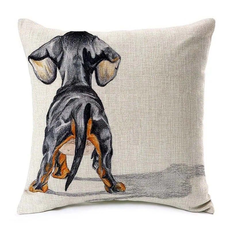 MERCADO CBF - Funda Cojín Perro Salchicha Dachshund de Espalda