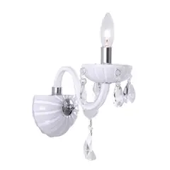 GENERICO - Aplique Lámpara De Pared Candelabro De Cristal E14 Blanca