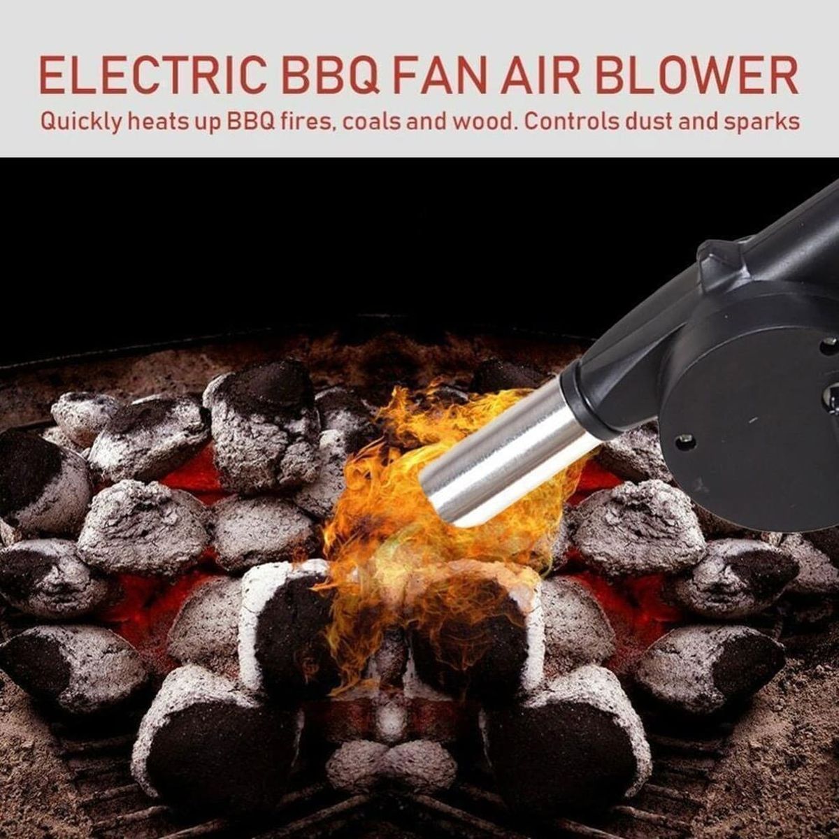 GENERICO - Soplador Encendedor Fuego Parrilla Asado Con Manivela