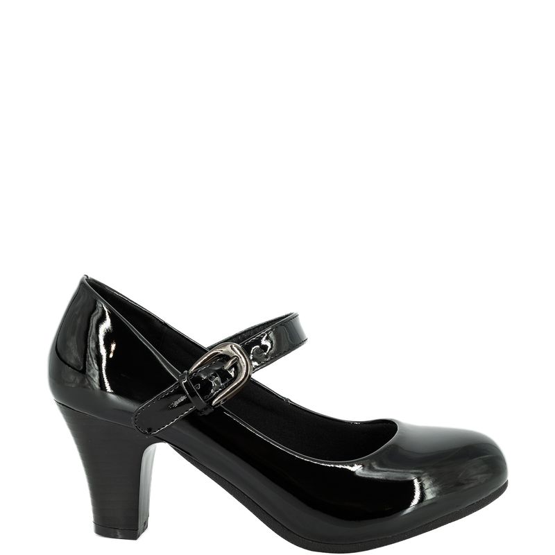 ALQUIMIA - Zapato Cueca Mujer Negro Charol Clot Alquimia.