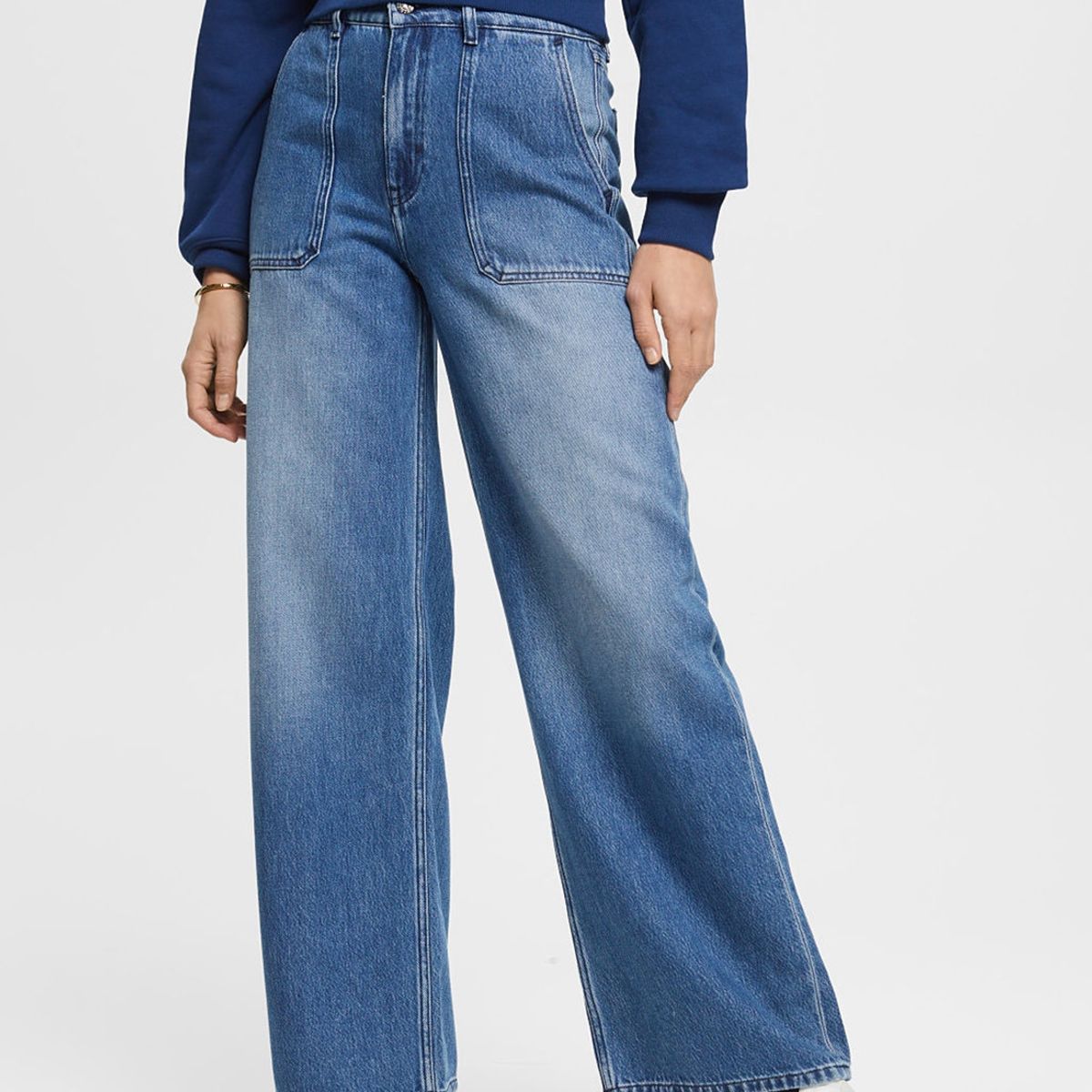 ESPRIT - Jeans tiro alto Estilo Carpintero Mujer Esprit ESPRIT