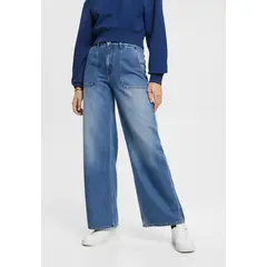 ESPRIT - Jeans tiro alto Estilo Carpintero Mujer