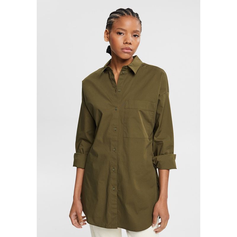ESPRIT - Blusa De Algodón Con Bolsillo Mujer Esprit ESPRIT