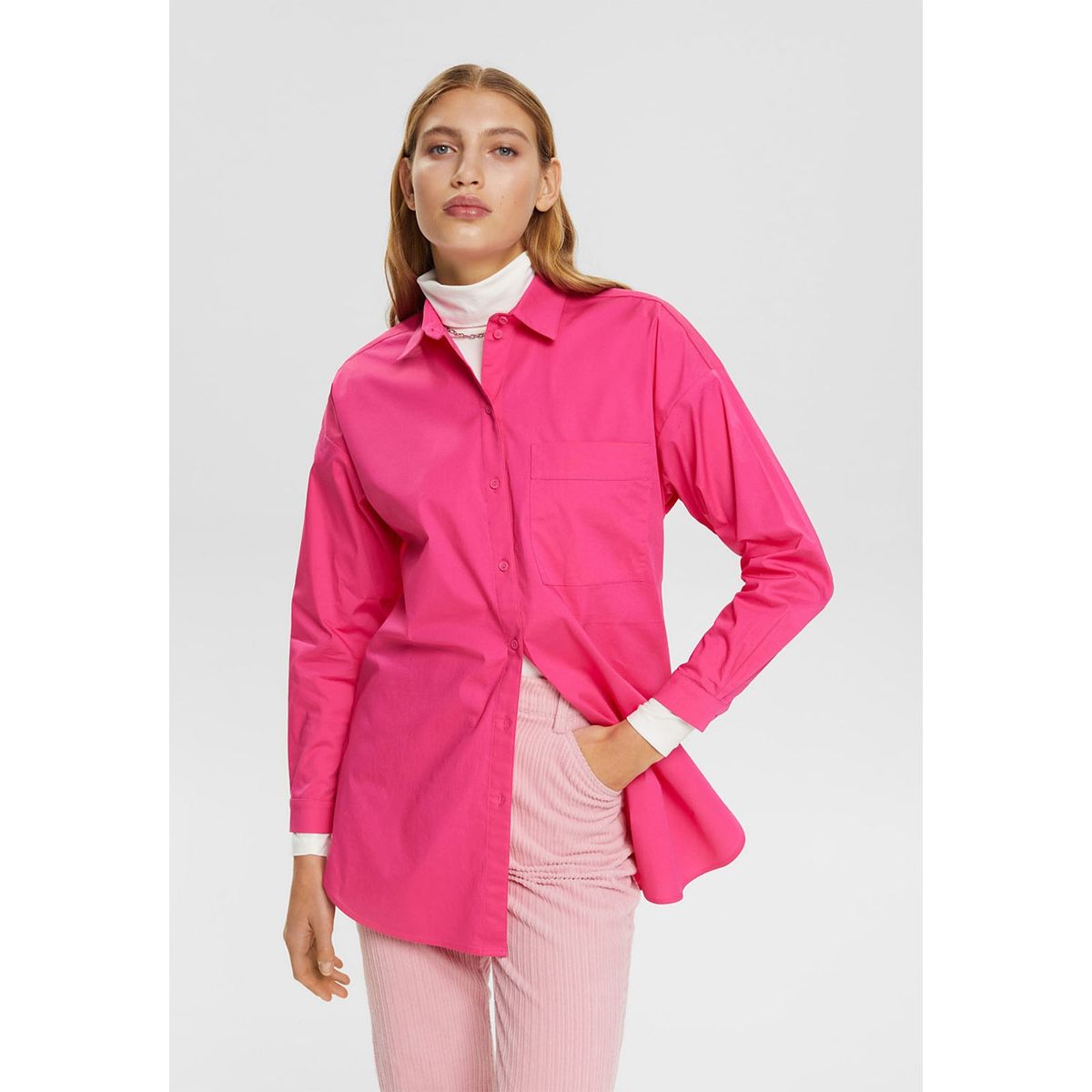 ESPRIT - Blusa De Algodón Con Bolsillo Mujer Esprit ESPRIT