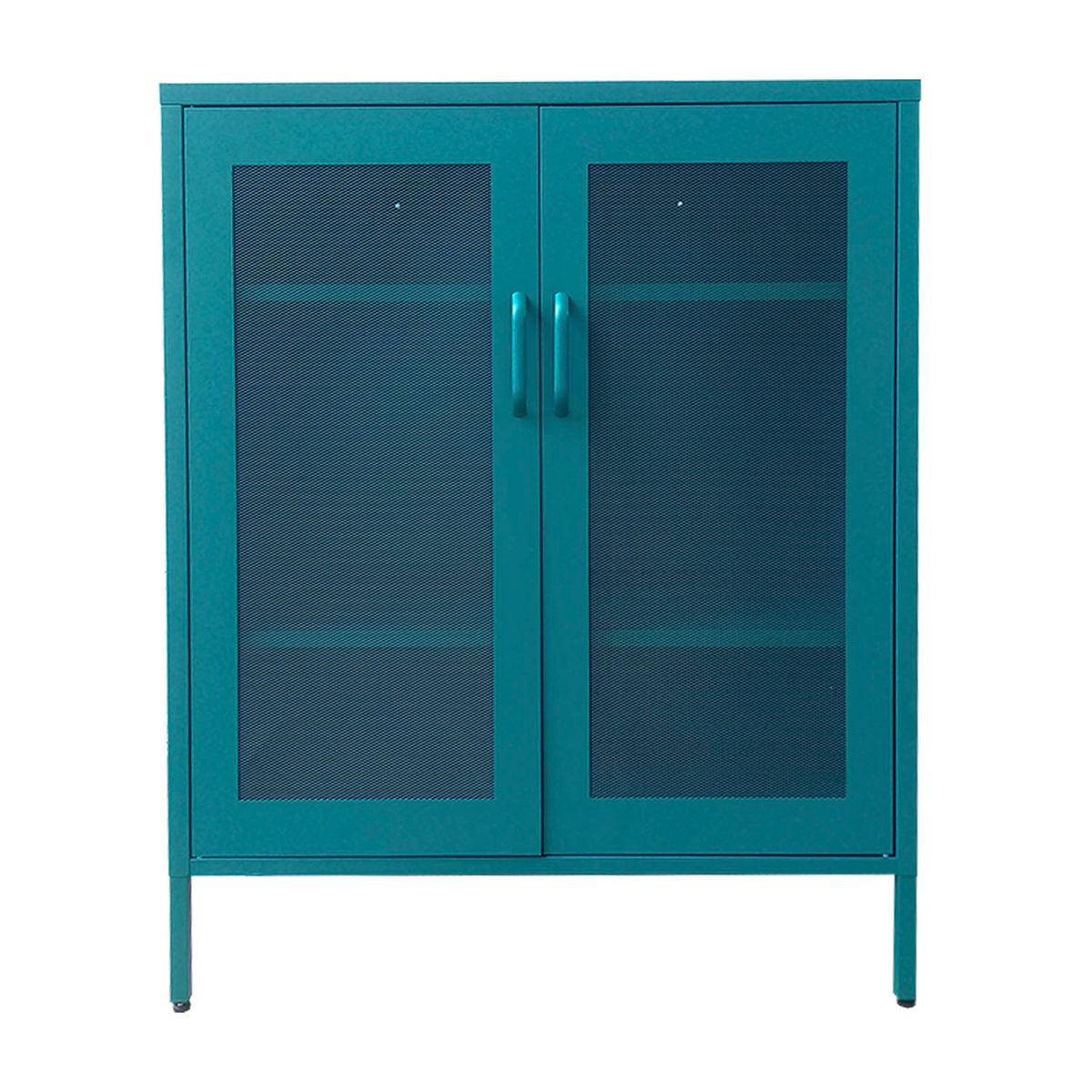 MOBITAT - Gabinete Puertas de Malla Metálica con repisas color Verde Petróleo