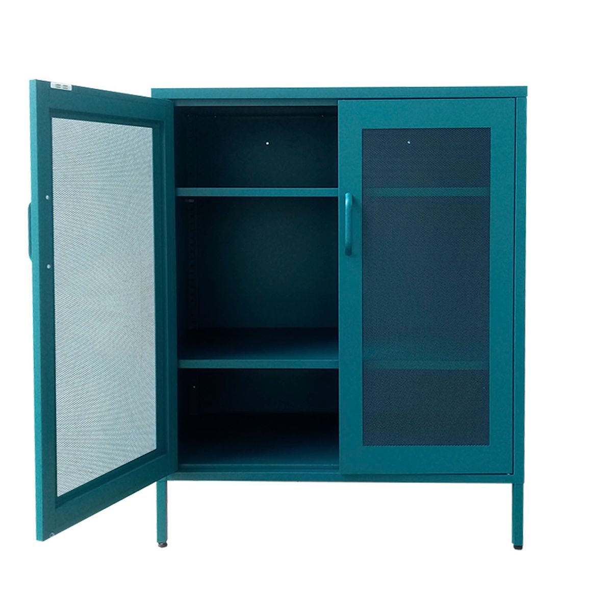 MOBITAT - Gabinete Puertas de Malla Metálica con repisas color Verde Petróleo