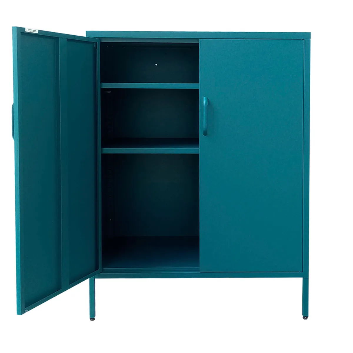 MOBITAT - Gabinete Metálico 2 Puertas con repisas color Verde Petróleo