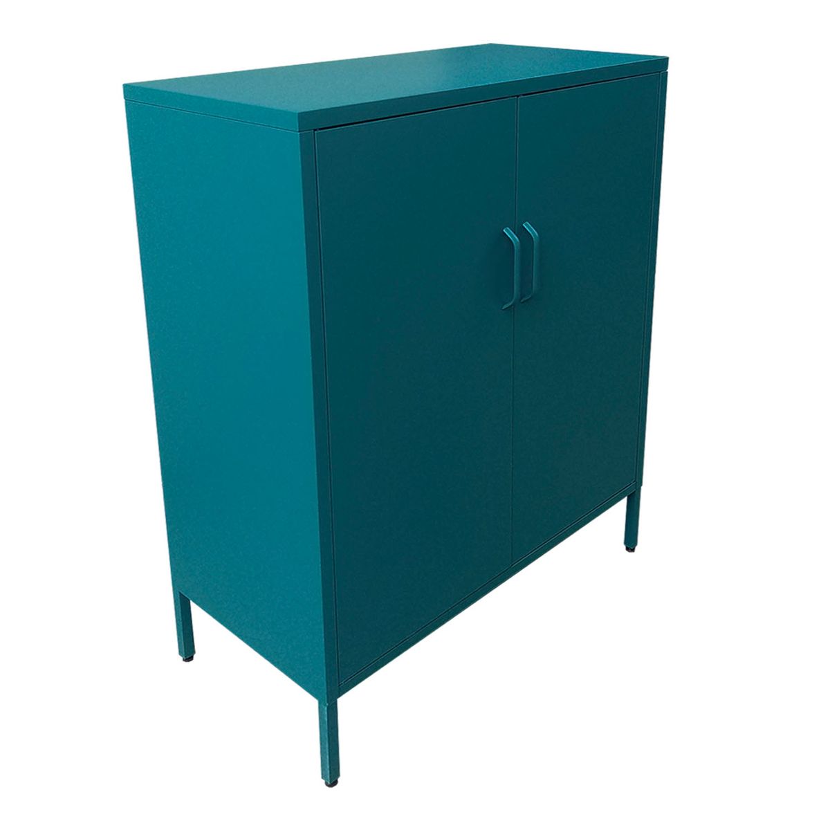 MOBITAT - Gabinete Metálico 2 Puertas con repisas color Verde Petróleo