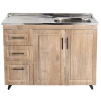 Kit Mueble Lavaplatos Izquierdo PVC100WI Nogal 100x50x90cm