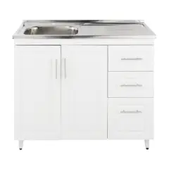 DOMSA - Kit Mueble Lavaplatos Derecho PD-100 Blanco 100x50x90cm
