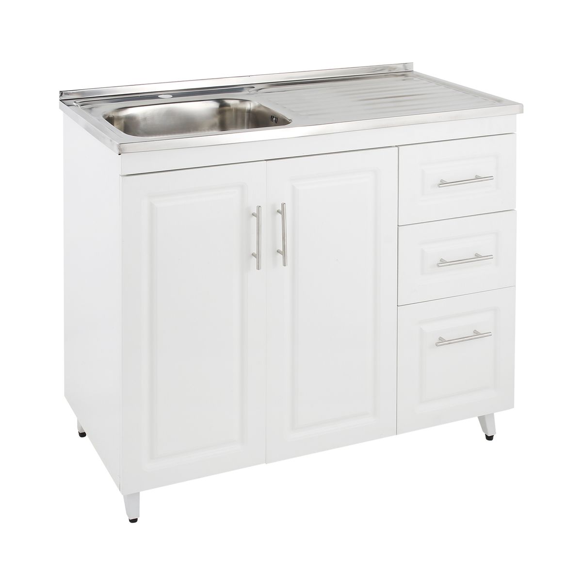 DOMSA - Kit Mueble Lavaplatos Domsa Derecho PD-100 Blanco 100x50x90cm…