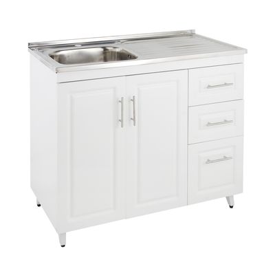 Imagen 2 del producto Kit Mueble Lavaplatos Derecho PD-100 Blanco 100x50x90cm…